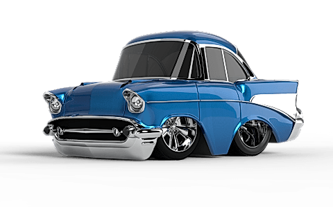 CarTuned S2 1957 Chevy Bel Air - Mavi Custom Araba
