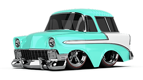 CarTuned S2 1956 Chevy Nomad - Mavi Custom Araba