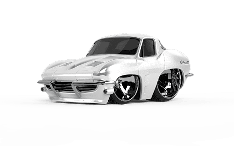 CarTuned S2 1963 Chevy Corvette Stingray - Beyaz Muscle Araba