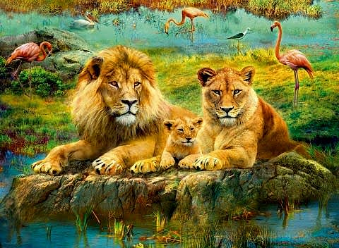 500p Puzzle Aslan Ailesi