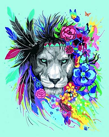 Creart Bohem Aslan - Sayılarla Boyama Hobi Seti