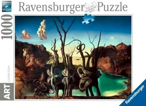 1000p Puzzle Dali Filleri Yansıtan Kuğular