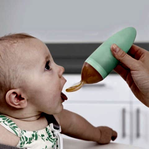 SQUIRT Silikon Mama Kaşık (Yeşil)