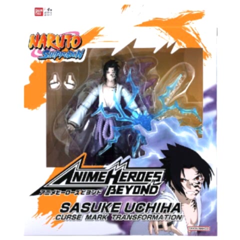 Bandai 16 cm Anime Heroes Naruto Sasuke Uchiha Figür ve Aksesuar Seti