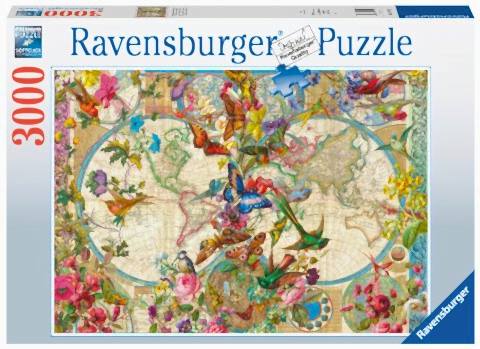 Ravensburger 3000 Parçalı Puzzle Çiçekli Harita