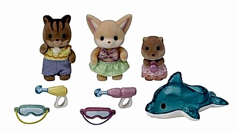 Anaokulu Arkadaşları Havuz Eğlencesi Üçlüsü